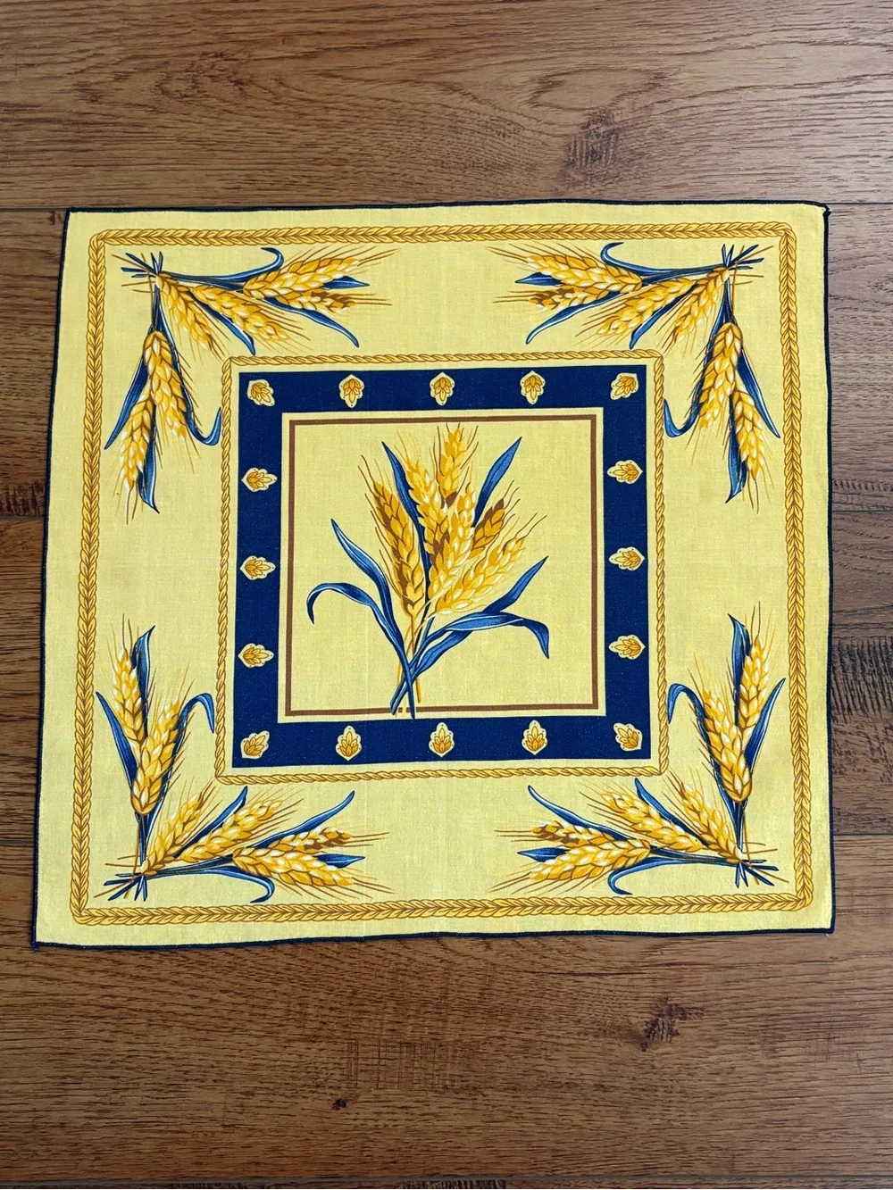 Vintage Wheat Sheaf Cotton Napkins Set of 6 French Country Farmhouse